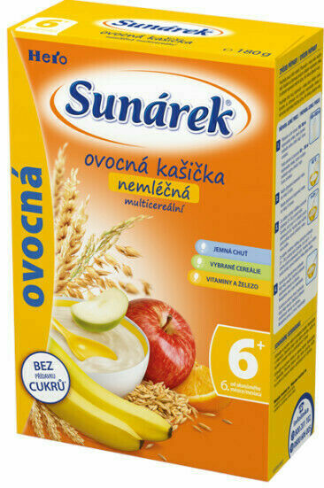 Sunárek Ovocná kašička nemléčná multicereální 180g porovnat ceny