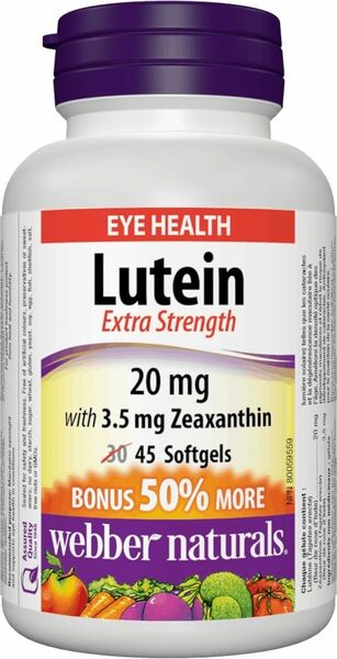 Webber Naturals  Lutein 20mg 45 tobolek porovnat ceny