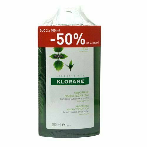 Klorane Šampon s BIO kopřivou pro mastné vlasy DUO 2x400ml porovnat ceny