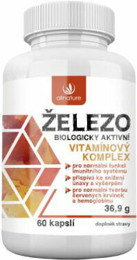 Allnature Železo - vitamínový komplex 60kapslí porovnat ceny