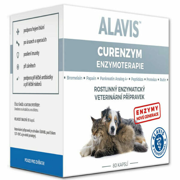 ALAVIS Enzymoterapie-Curenzym pro psy a kočky 80 kapslí porovnat ceny