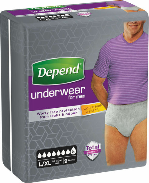 Inkontinenční kalhotky abs. DEPEND Super L/XL pro muže 9 ks porovnat ceny