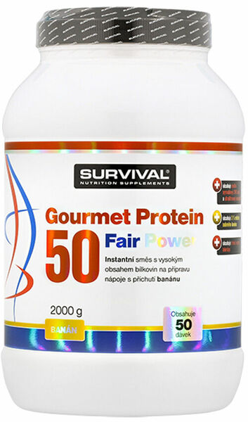 Survival Nutrition Gourmet Protein 50 Fair Power banán 2000g porovnat ceny