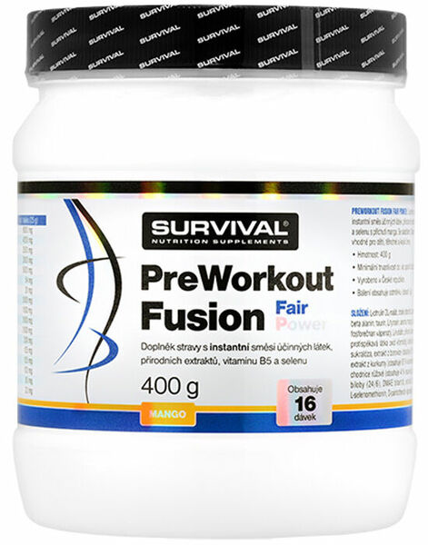 Survival Nutrition PreWorkout Fusion Fair Power mango 400g porovnat ceny