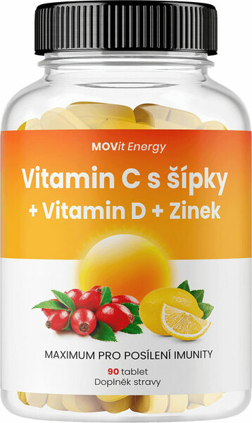MOVit Energy  MOVit Vitamin C 1200 mg s šípky + Vitamin D + Zinek PREMIUM 90 tablet porovnat ceny