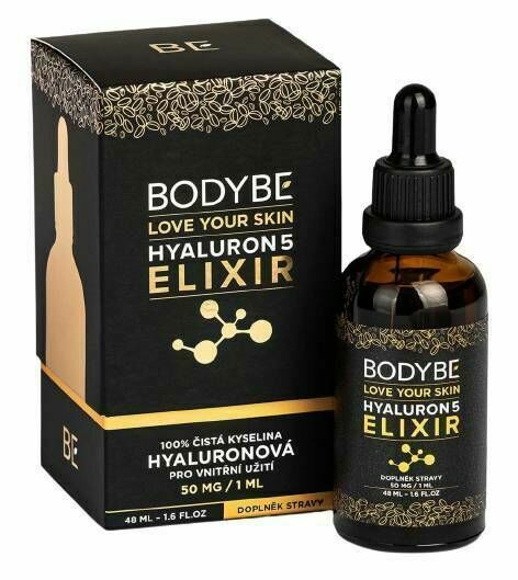 Bodybe Hyaluron 5 Elixir 100 % čistá kyselina hyaluronová pro vnitřní užití 50ml porovnat ceny