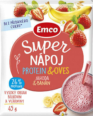 Emco Super nápoj protein a oves Jahoda a banán 45g porovnat ceny