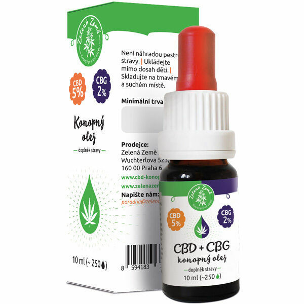Zelená Země CBD 5% + CBG 2% konopný olej 10ml porovnat ceny