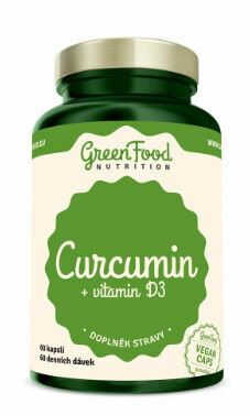 GreenFood Nutrition Curcumin + Vitamin D3 90cps porovnat ceny