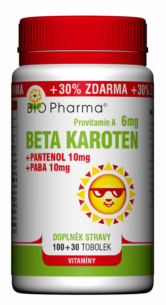 Bio Pharma Beta Karoten 6mg+Pantenol 10mg+PABA 10mg 100+30 tobolek porovnat ceny