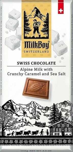 MILKBOY SWISS Mléčná čokoláda crunchy Caramel & Sea Salt 100g porovnat ceny