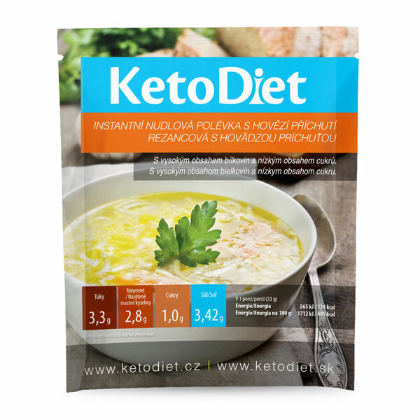 KETODIET Proteinová polévka hovězí s nudlemi 7 porcí porovnat ceny