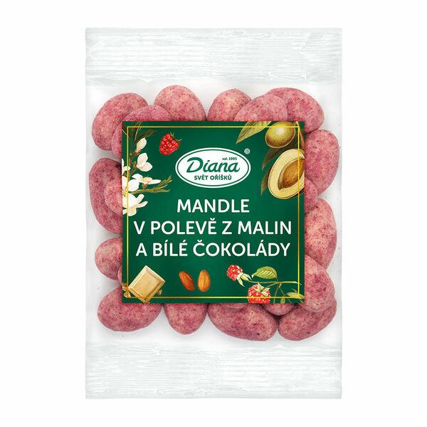 Diana Company Mandle v polevě z malin a bílé čokolády 100g porovnat ceny