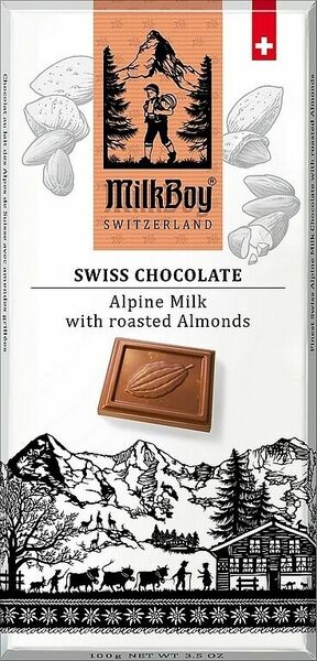 MILKBOY SWISS Mléčná čokoláda roasted Almonds 100g porovnat ceny