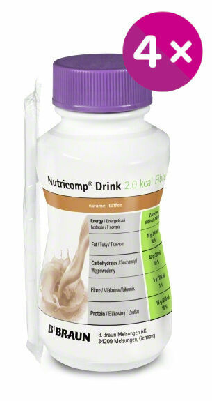 B.Braun Nutricomp Drink 2.0kcal Fibre mléčný karamel perorální roztok 4X200ml porovnat ceny