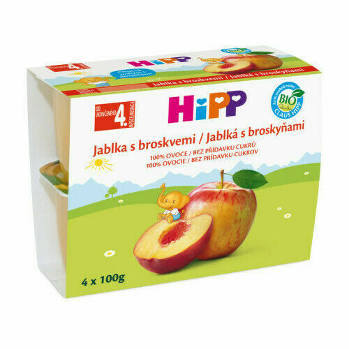 HiPP 100% OVOCE BIO Jablka s broskvemi 4x100g C-119 porovnat ceny