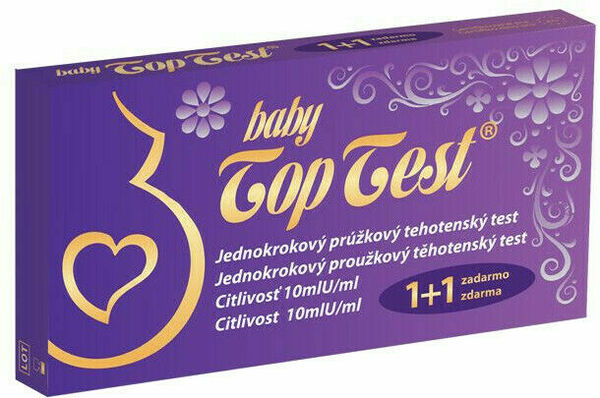 Těhotenský test Top Test baby – proužek 2ks porovnat ceny