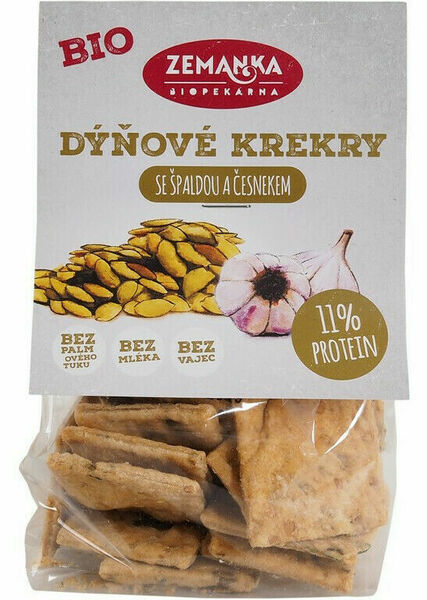 Biopekárna Zemanka  Bio krekry s dýňovým semínkem a česnekem porovnat ceny