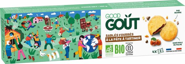 Good Gout BIO Máslové sušenky plněné lískooříškovým krémem 100g porovnat ceny