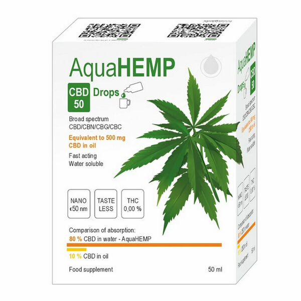 AQUAHEMP CBD 50 Konopné kapky široké spektrum 50 ml porovnat ceny