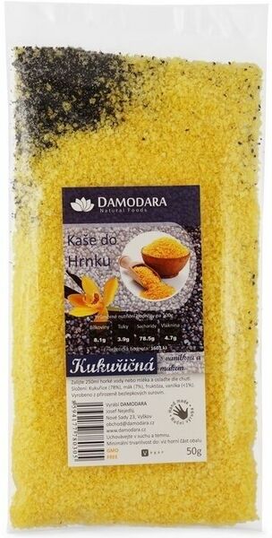 Damodara Instantní kaše kukuřičná s vanilkou a mákem 50g porovnat ceny