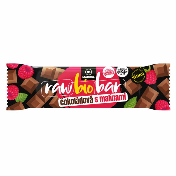 MARKOL Raw tyčinka čokoládová s malinami 40 g BIO porovnat ceny