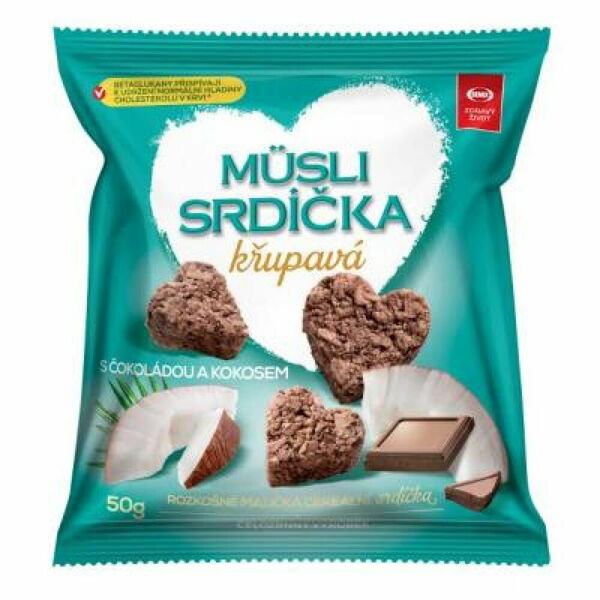 SEMIX Müsli srdíčka křupavá s čokoládou a kokosem 50 g porovnat ceny