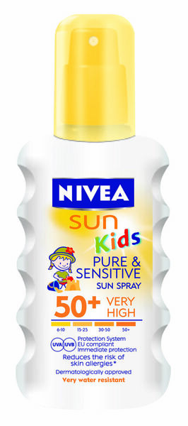 NIVEA SUN Dětský sprej na opalování Sensitive SPF50+ 200ml porovnat ceny