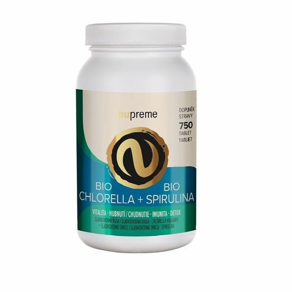 NUPREME BIO Chlorella + Spirulina 750 tablet porovnat ceny