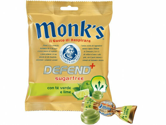 MONK´S  MONK'S Funkční bonbóny balzamikové bez cukru se zeleným čajem a citrónem 46g porovnat ceny