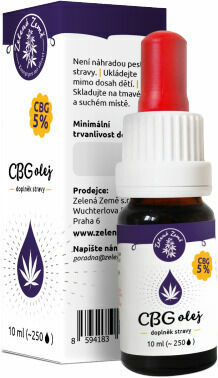Zelená země CBG konopný olej 5% 10ml porovnat ceny
