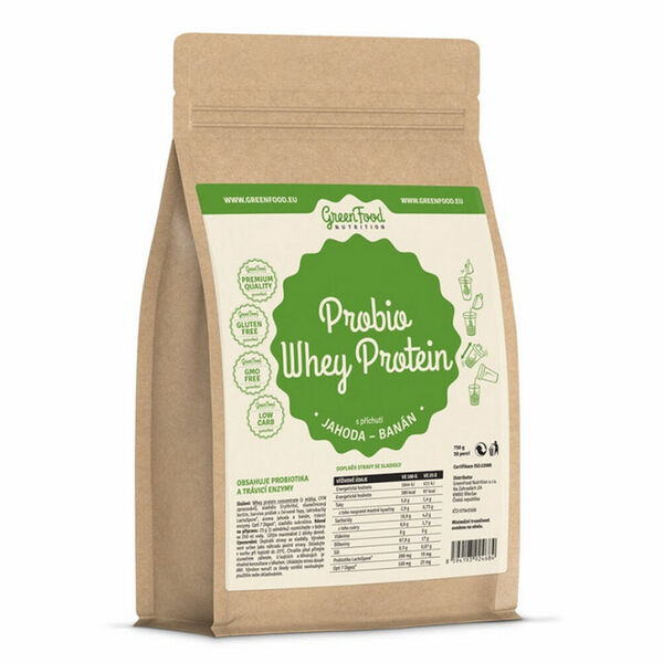 GREENFOOD NUTRITION Probio whey protein jahoda a banán 750 g porovnat ceny