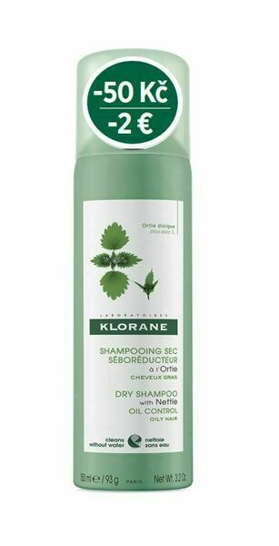 KLORANE Suchý šampon s výtažkem z kopřivy 150 ml porovnat ceny