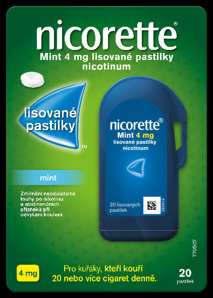 Nicorette Mint 4 mg lisované pastilky 20ks porovnat ceny
