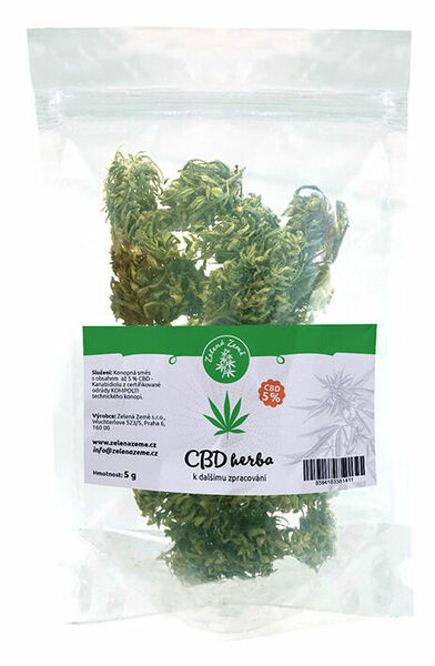 Zelená Země CBD herba 5% k dalšímu zpracování 5g porovnat ceny