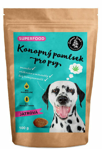 Zelená země Konopný pamlsek pro psy játrová příchuť 100g porovnat ceny