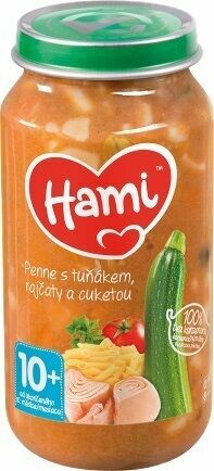 Hami příkrm Penne s tuňákem, rajčaty a cuketou od uk. 10. měsíce 250g porovnat ceny