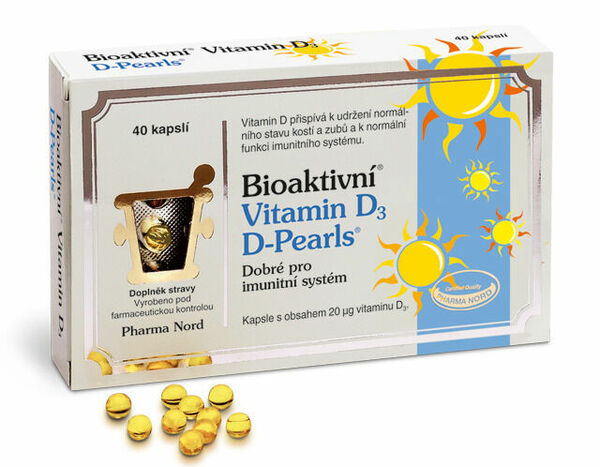 Bioaktivní Vitamin D3 D Pearls 40 kapslí porovnat ceny