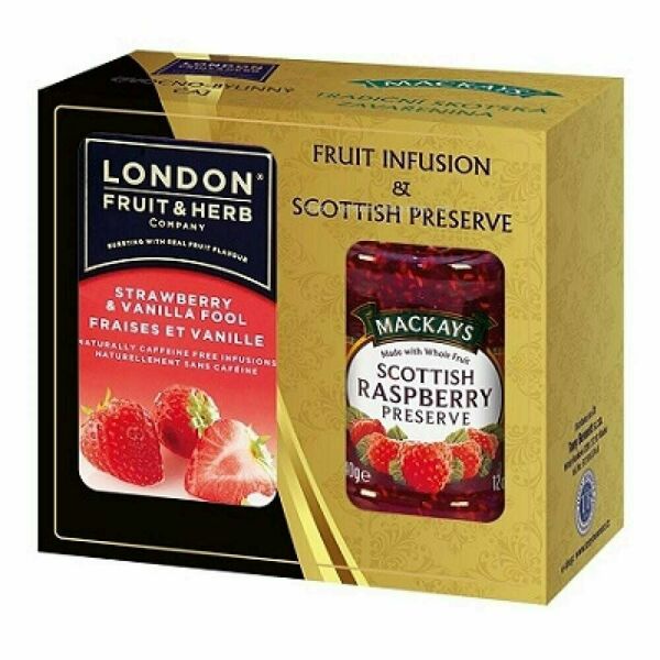LONDON FRUIT & HERB Jahoda s vanilkou čaj 20 sáčků + malinový džem 340 g porovnat ceny