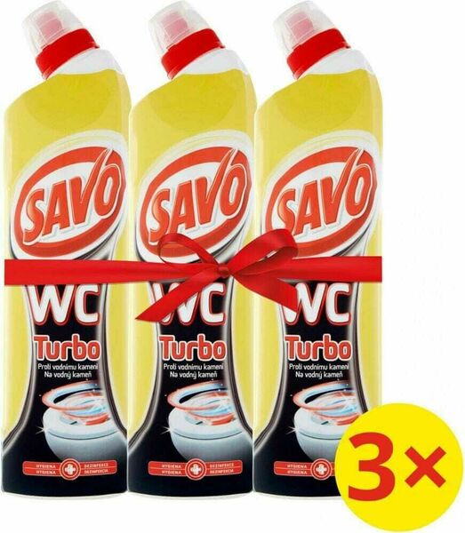 Savo WC Turbo čistící a dezinfekční přípravek na toalety 3x750ml porovnat ceny