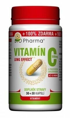 BIO Pharma Vitamín C 500mg long effect 30+30 kapslí porovnat ceny