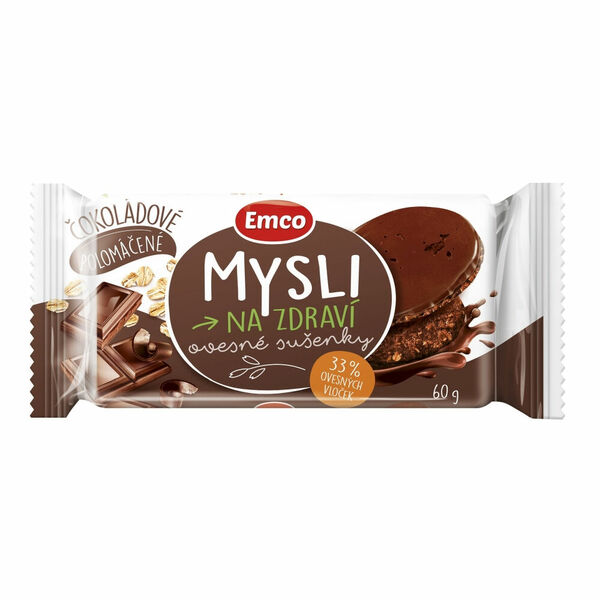 EMCO Mysli ovesné sušenky Čokoládové polomáčené 60 g porovnat ceny
