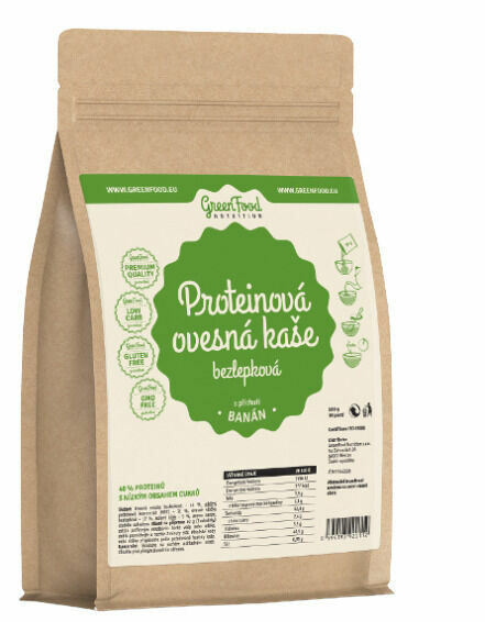 GreenFood Nutrition Proteinová ovesná kaše bezlepková banánová 500g porovnat ceny