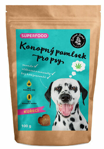 Zelená země Konopný pamlsek pro psy kuřecí příchuť 100g porovnat ceny