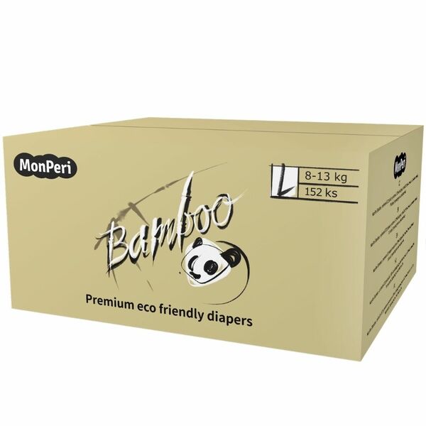 MonPeri Bamboo Mega pack L 8–13kg Jednorázové bambusové EKO pleny 152ks porovnat ceny