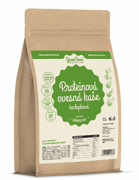 GreenFood Nutrition Proteinová ovesná kaše bezlepková vanilka 500g porovnat ceny