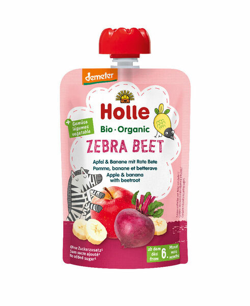 Holle Zebra Bee Bio ovocné pyré jablko, banán a červená řepa porovnat ceny