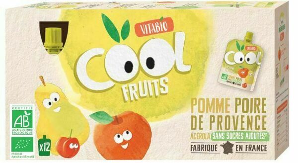 Vitabio Ovocné BIO kapsičky Cool Fruits jablko, hruška a acerola 12x90g porovnat ceny