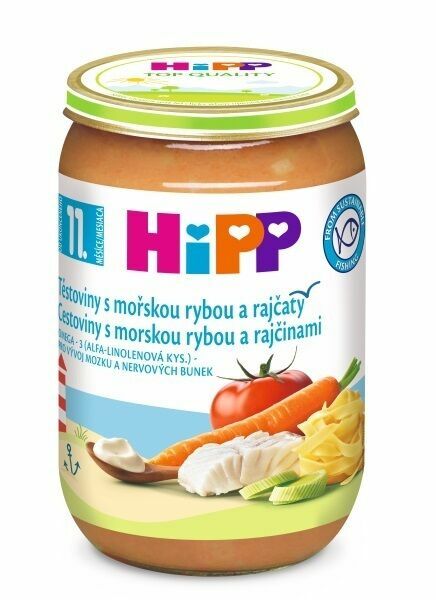 HiPP MENU Těstoviny s mořskou rybou a rajčaty 220g porovnat ceny