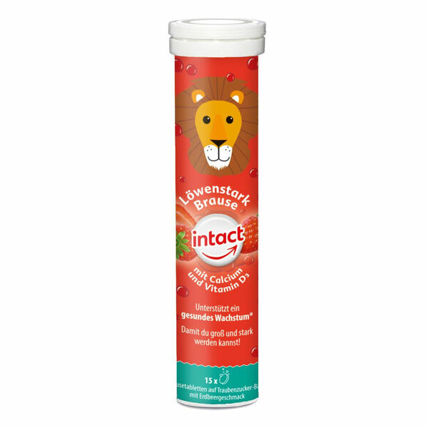 INTACT Silný lev vápník + vitamín D3 15 šumivých tablet jahoda porovnat ceny